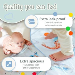 Tapis de jeu aquatique gonflable pour bébé avec animaux de cirque, tapis sensoriel pour le temps sur le ventre avec éléments sonores, anti-fuite - Product Image 4