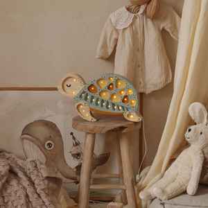 Segno animale casa camera da letto ornamento decorativo LED luce notturna per bambini bambino vivaio decorazione carina tartaruga in legno lampada da tavolo - Product Image 3