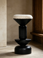 Tabouret de bar moderne de style nordique de haute qualité, tabouret de bar en bois et tissu, pour salon, pour utilisation en boîte de nuit