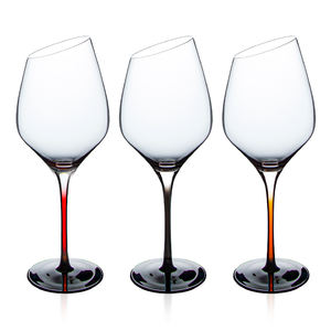 Verres à <span class=keywords><strong>vin</strong></span> à pied dégradés à la mode, faits à la main, avec bord incliné coloré, gobelets à <span class=keywords><strong>vin</strong></span> rouge - Product Image 6