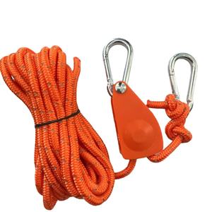 Corde de camping en nylon de 4 mm réglable avec mousquetons pour la mise en place de tentes de camping - Product Image 1