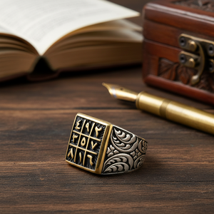 925K Sterling Silver Numerological Design <b>Men</b> <b>Ring</b> - Product Image 3