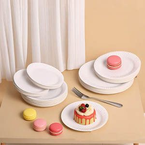 Assiettes en papier blanches personnalisées écologiques jetables de 6, 7, 8, 9 pouces, non enduites, avec impression personnalisée - Product Image 3