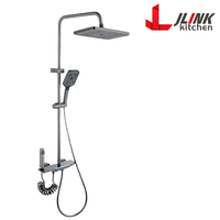 Système de douche pluie moderne à affichage LED, ensemble de robinetterie murale pour salle de bain d'hôtel, en laiton et céramique, mitigeur à poignée unique avec fonction pluie et débit contrôlé
