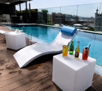 Chaise longue de piscine, chaise inclinable d'extérieur, mobilier de détente en plastique PE imperméable pour fête au bord de la piscine, jardin, hôtel