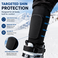 Protège-tibias de ski à compression avec coussinet de protection premium pour bottes de ski, logo personnalisé OEM