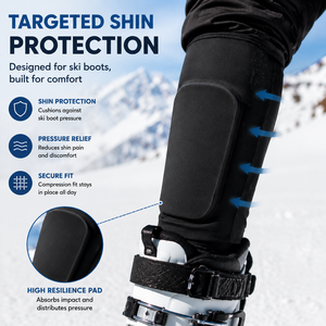 Protège-tibias de <span class=keywords><strong>ski</strong></span> à compression avec coussinet de protection premium pour bottes de <span class=keywords><strong>ski</strong></span>, logo personnalisé OEM - Product Image 2
