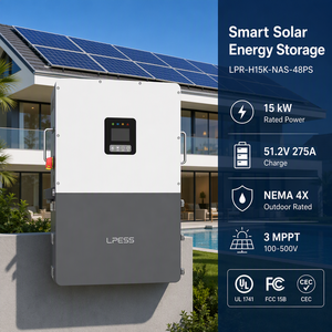 Inversor Híbrido Bifásico LPR-H15K-NAS de 15kW con Salida de Carga Inteligente del 200%, Clasificación NEMA 4X, Eficiencia <span class=keywords><strong>HECO</strong></span> SRD 2.0 CEC, Cumple con FCC - Product Image 1