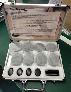 Ensemble de massage aux pierres chaudes électriques portables en basalte noir naturel de 18 pièces pour soulager les douleurs musculaires, améliorer la circulation, spa à domicile - Product Image 3
