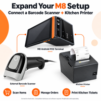 Терминал POS NEWPAS M8 на Android 14, 4 ГБ ОЗУ, 64 ГБ памяти, NFC, 8-дюймовый HD-дисплей, 80-мм термопринтер