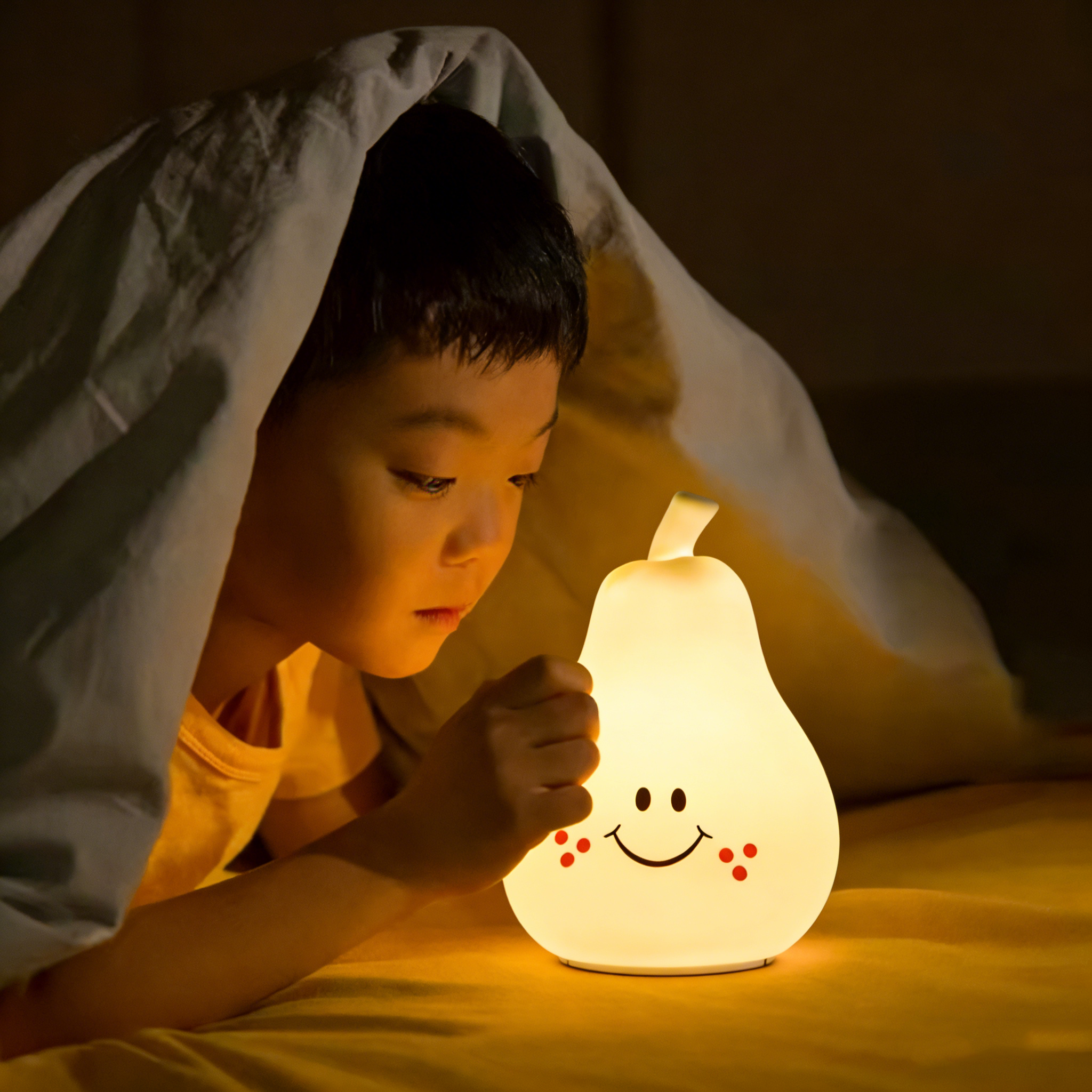 Cute Silicone Pear LED Night Light Rechargeable Color Changing Touch Control for Kids Bedroom Nursery Baby Room Decor Lamp