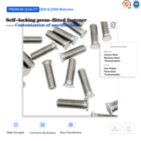 RFHS Flower Tooth Clinch Stud untuk Modul Baki Baterai Kendaraan Energi Baru, Pelat Pendingin, Enclosure Server 5G, Peralatan Medis