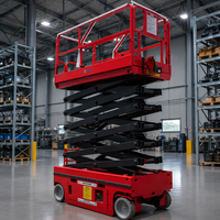 Plateforme élévatrice à ciseaux électrique autopropulsée à faible bruit, hauteur de travail de 16 m, plateforme de travail aérien hydraulique pour le transport de matériaux