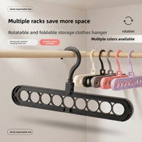 Cintre pliable rotatif à neuf trous, cintre à vêtements rétractable multifonctionnel, organisateur de rangement magique pour la maison