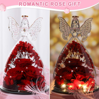 Glasabdeckung Ewige Blume Erzengel Ewige Rose Tanabata Valentinstag Geschenk Glasabdeckung Dekoration