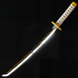 <span class=keywords><strong>Katana</strong></span> Nichirin de <span class=keywords><strong>Zenitsu</strong></span> Agatsuma de 28,3 pouces avec fourreau blanc, épée de samouraï pour cosplay d'anime - Product Image 3