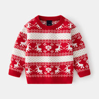 Pull à col rond pour enfants, motif bonhomme de neige de Noël, en laine tricotée standard, pour garçons et filles, chaud pour l'hiver et l'automne, pull 3D de Noël