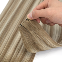 Extensions de cheveux humains Remy vierges, alignées aux cuticules, avec trame Genius invisible personnalisée, pour la vente en gros de mèches de cheveux indiens