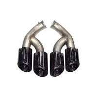 Double embouts d'échappement de voiture Modification Embouts d'échappement Dernière gorge de queue d'échappement en acier inoxydable noir pour Porsche Cayenne
