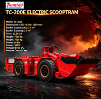 Chargeur minier électrique Tuoxing TC-200E 75KW, capacité nominale de 4 tonnes, volume de godet de 2 m³ pour une meilleure qualité de l'air souterrain et une économie d'énergie