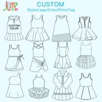 Tiaose Wholesale New Design Sleeveless Printed Mesh Yoga Dress Girl Tutu Active Dress Girl Sports Dress
