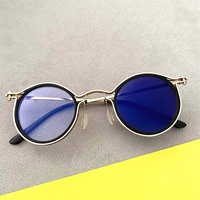 Homme Anti Lumière Bleue Optique Punk Noir Gris Métal Rétro Lunettes Rondes Anti Reflet 2025 Lunette Photochromique Photogray Lunettes