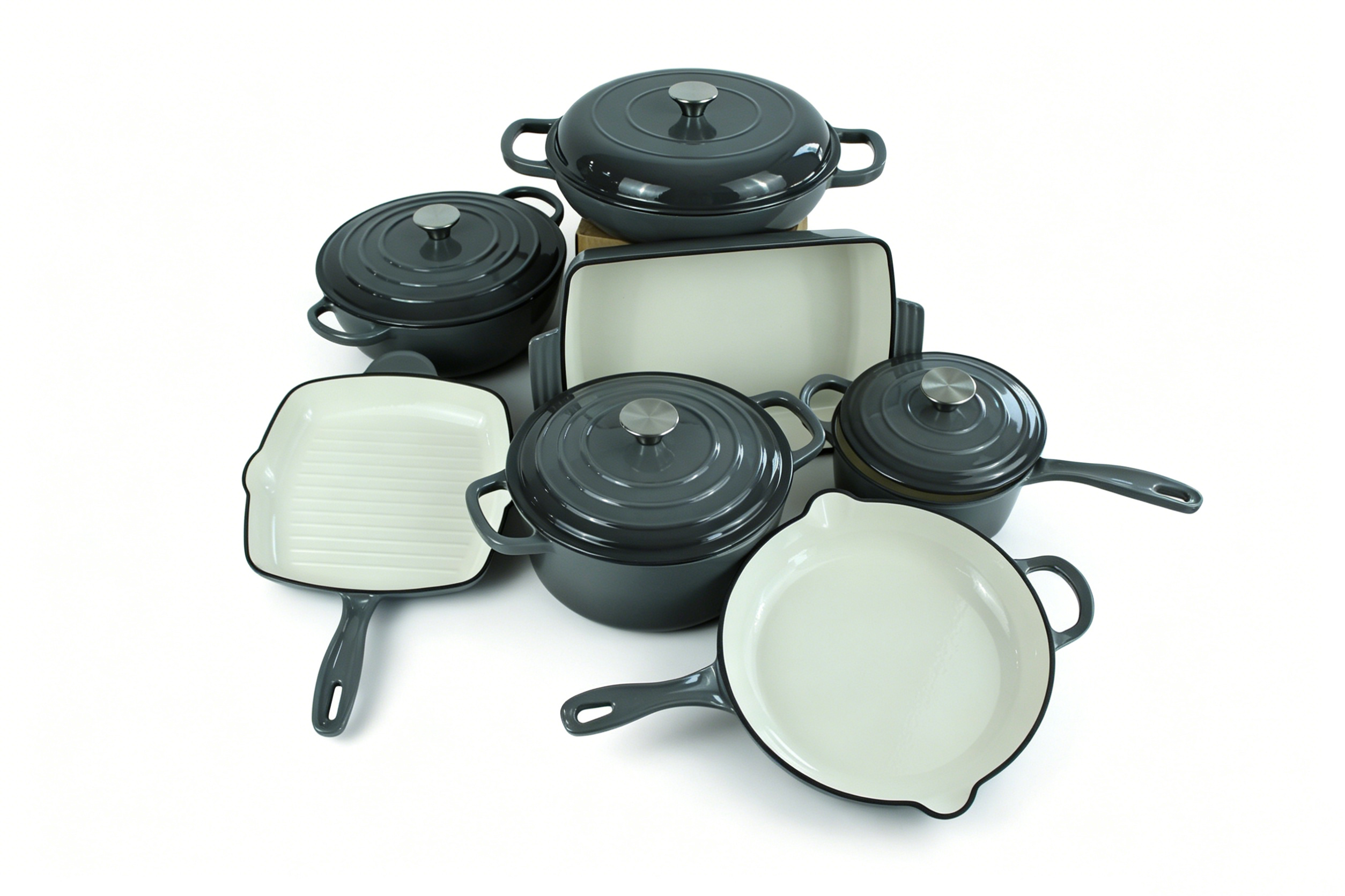 High Quality 7-Piece Enamel Cast Iron Cookware Set Skillet Casserole for Home Restaurant Cooking · image 5