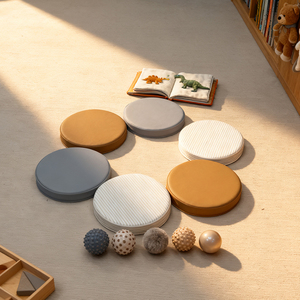 6 uds. Cojines de juego suaves para guardería, cuidado de niños, cojines de suelo redondos, juego de alfombrillas de juego suaves de espuma para niños - Product Image 3