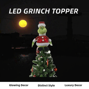 2025 Light Grinc Plush Lint Ornament Luxury <b>Christmas</b> LED Green Monster Elf Doll 76*26*16 cm <b>Tree</b> <b>Topper</b> Sets Decoration - Product Image 2