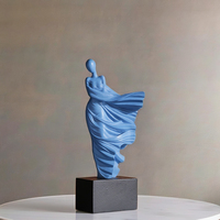Sculpture moderne décoration de la maison bleu élégant figure féminine Sculpture ornements de bureau