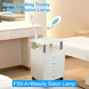 Beauty <span class=keywords><strong>Trolley</strong></span>, schoonheidswagen met draaibare wielen, mobiele beautysalon <span class=keywords><strong>trolley</strong></span> met laden en wielen - Product Image 4
