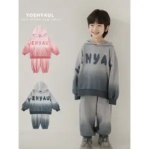 YOEHYAUL personalizado moda gradiente Sudadera con capucha conjunto para niños bebé Jogger Conjuntos Bebé niño chándal niño Jogging traje conjuntos