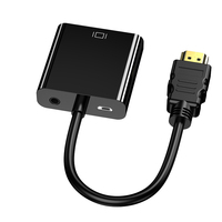 Convertisseur HDTV vers VGA avec prise audio 3,5 mm et câble d'alimentation micro USB, adaptateur vidéo 1080P pour ordinateur portable, PC, boîtier TV, moniteur, projecteur