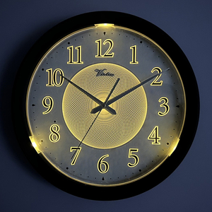 Silent Elegant Lighted <b>Clock</b> <b>LED</b> Night Light Luminous Wall <b>Clock</b> Home Decoration Light Sensitive Living Room Kitchen Bedroom - Product Image 2