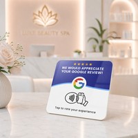 Carte NFC Google Review en acrylique, à taper pour noter, vierge, programmable NFC215 540 octets pour les commentaires des entreprises