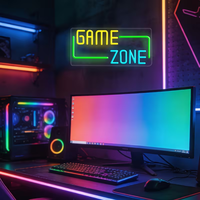 Lampu Neon LED Fleksibel Silikon Tahan Air IP67 untuk Dekorasi Dinding Ruang Game, Warnet, Bar, dan Seni Dinding Kustom