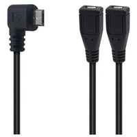 Fabrication en usine 0.4m Micro USB mâle à 2 femelles convertisseur USB câble de charge de données 3m de longueur de câble pour une utilisation mobile