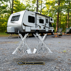 ตัวกันล้อรถบ้านรูปตัว X ขนาด 1.5-10 นิ้ว สำหรับยางรถบ้าน 2 ชุด ทำจากโลหะ ใช้งานกลางแจ้ง อุปกรณ์เสริมสำหรับรถบ้าน - Product Image 2