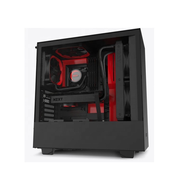 Hot Sale H510 Black & Red Middle Tower PC Gaming Case With Glass Side Panel Computer Case Hot Sale