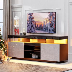 <span class=keywords><strong>TV</strong></span> moderna Stand alto centro di intrattenimento con prese di corrente e luce <span class=keywords><strong>LED</strong></span> <span class=keywords><strong>TV</strong></span> Stand Cabinet per soggiorno - Product Image 2