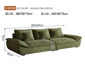 Canapé en velours vert style nordique, idéal pour petit appartement, canapé rembourré en velours, canapé haut de gamme - Product Image 5