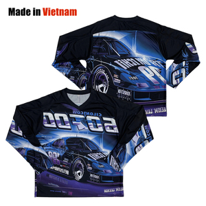 เสื้อแข่งแขนยาว คอกลม สำหรับผู้ชาย เสื้อเจอร์ซีย์มอเตอร์ครอส ทรงปกติ สวมใส่สบาย ไม่มีลาย พิมพ์ได้ ระบายอากาศ แห้งเร็ว เป็นมิตรกับสิ่งแวดล้อม ป้องกันรังสียูวี - Product Image 1