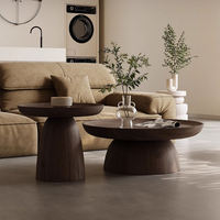 Table basse ronde moderne en bois massif, design italien, meubles de salon, facile à nettoyer, modèle SUNWOODD EXPO 00, prix de gros