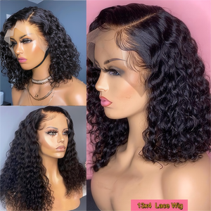 Perruque Lace Front Wig ondulée 13X4, cheveux humains vierges brésiliens naturels <span class=keywords><strong>Bob</strong></span> 12A SDD, dentelle transparente pré-épilée - Product Image 4