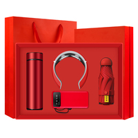 Flacon sous vide 4 en 1 + masseur de cou P3 + parapluie à capsule + banque d'alimentation Coffrets cadeaux Premium Executive Anniversary