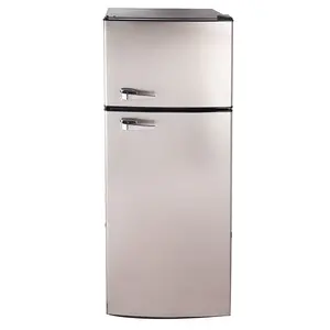 Refrigerador de color inox de estilo simple, con un peso de 43kg, refrigerador vertical de CC, 2 unidades