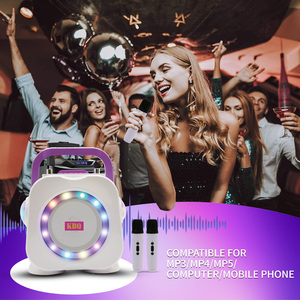 เครื่องคาราโอเกะพร้อมไมโครโฟนไร้สาย 2 ตัวสําหรับผู้ใหญ่ ลําโพงบลูทูธแบบพกพาสําหรับเด็กสําหรับการร้องเพลง - Product Image 5