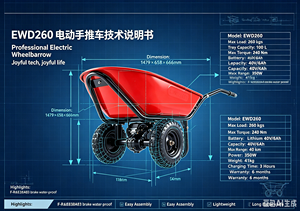 TAYO Red <b>Plastic</b> Wheelbarrow 2 <b>Wheels</b> Durable Manual Garden Cart for Outdoor Use - Product Image 2