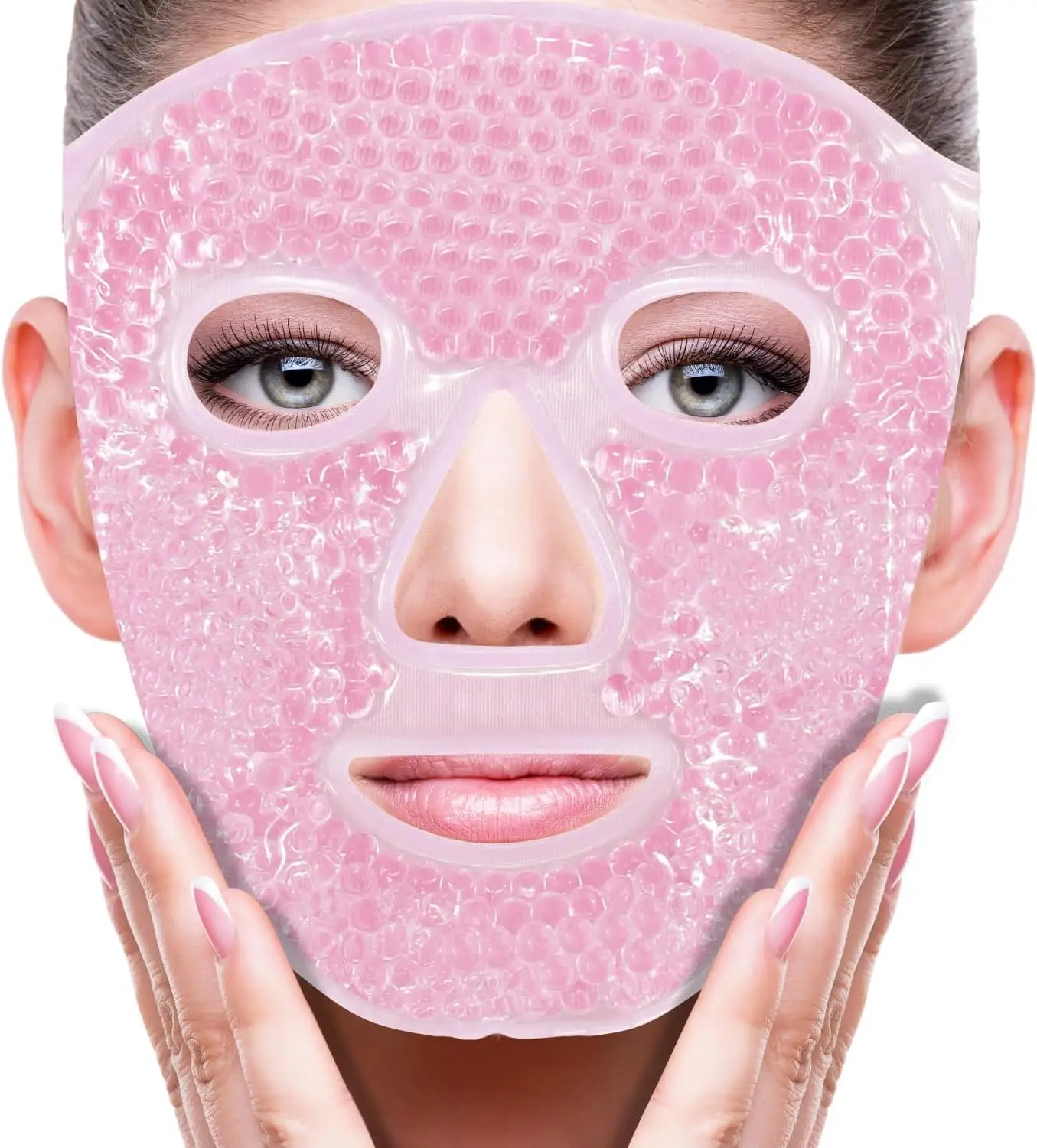 Ijsgel Gezichtsmasker Spa Warme Koude Therapie Ijspak Koelmassage Voor Vrouwen Gel Kraal Volledig Gezichtsmasker Herbruikbaar Verkoelend Gezichtsmasker