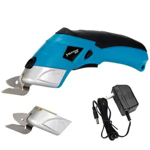 YTGEE Cordless Cloth Cutting Tool with 2 Cutters Electric Scissors Fabric for Leather Carpet Cardboard